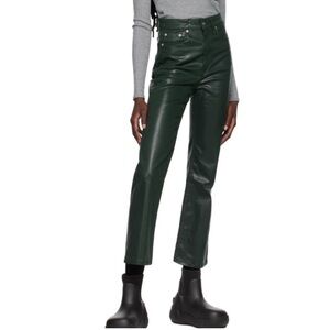 Rag & Bone Casey High-Rise Coated Flare Jeans Pine Grove (Green), Size 27 NWOT